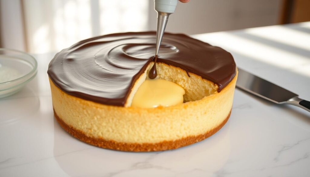 boston cream pie assembly