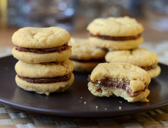 High Altitude Peanut Butter Ganache Cookie Sandwiches