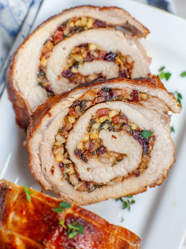 Apple & Bacon Stuffed Pork Loin Roll