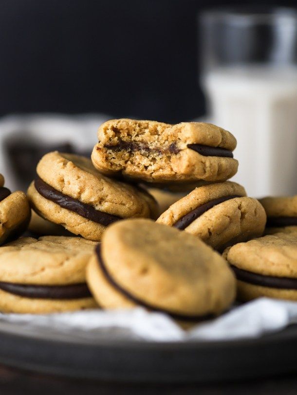 High Altitude Peanut Butter Ganache Cookie Sandwiches