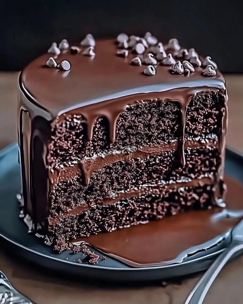 Super Moist Chocolate Cake with Chocolate Ganache