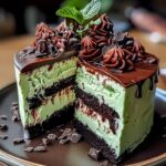 Mint Chocolate Fudge Cheesecake Cake