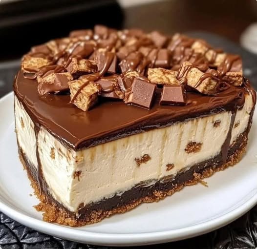 No-Bake Snickers Cheesecake