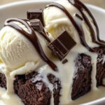 Brownie Sundae with Vanilla Ice Cream and Chocolate Sauce – Ultimate Dessert Treat