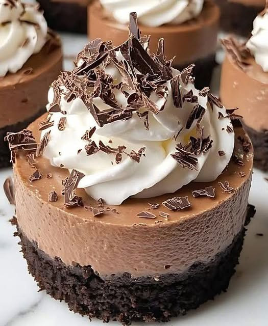 No Bake Mini Chocolate Cheesecakes