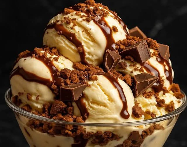 💕😋 Malted Milk Toffee Crunch Ice Cream 😋💕