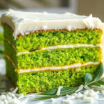 Coconut Pandan Cake with Cream Cheese Frosting