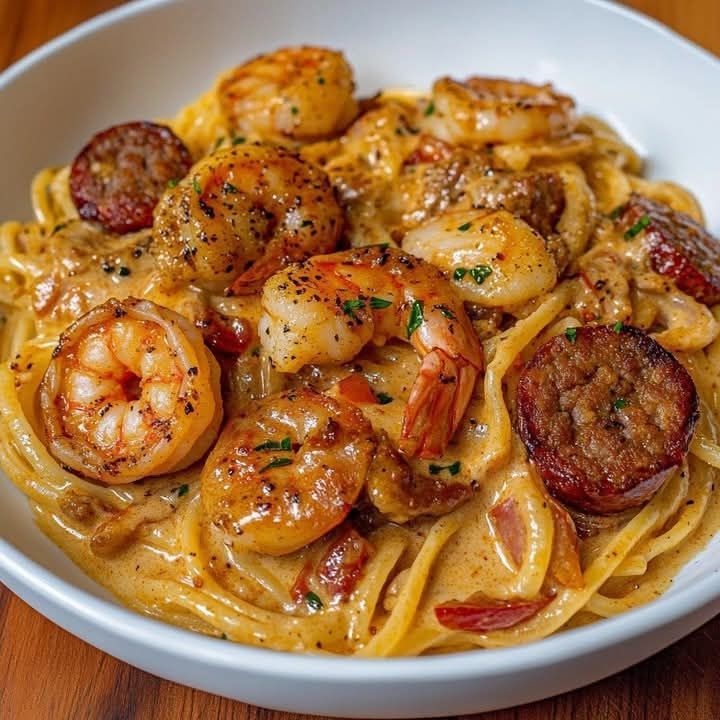 🌟 Shrimp and Turkey Sausage Pasta