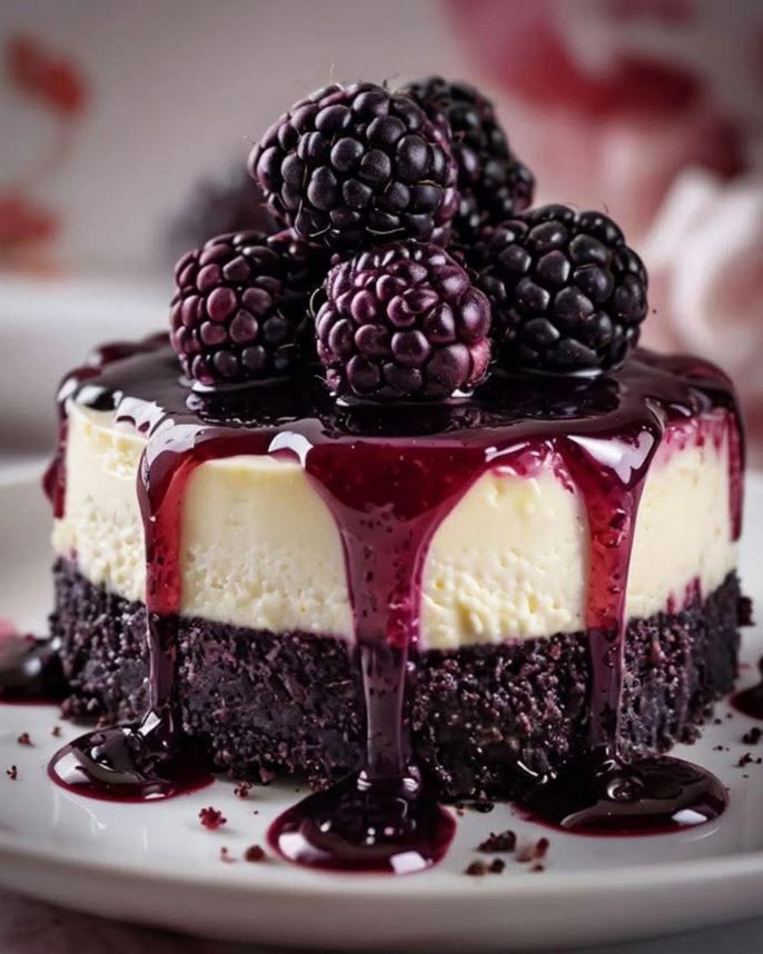 Mini Blackberry Cheesecakes (Makes 6)