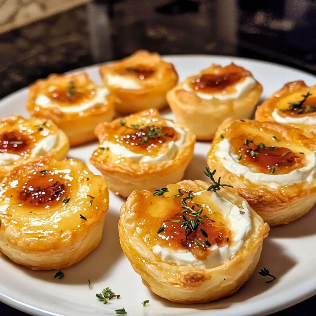 🧅 Caramelized Onion & Goat Cheese Puff Pastry Bites with Balsamic Glaze
