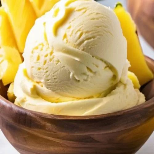 Homemade Pineapple Soft Serve Ice Cream