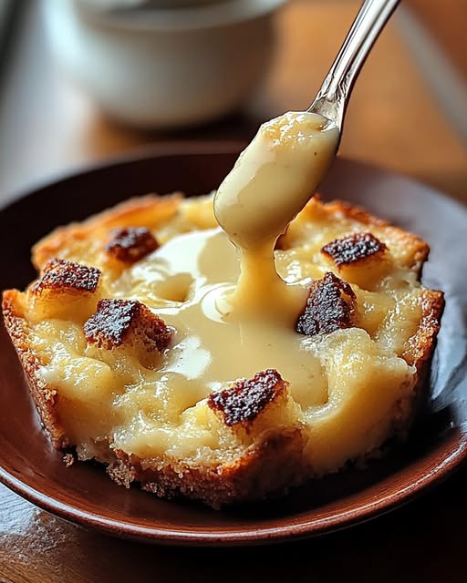 Grandma’s Old-Fashioned Bread Pudding with Vanilla Sauce