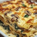 Creamy Spinach & Mushroom Lasagna