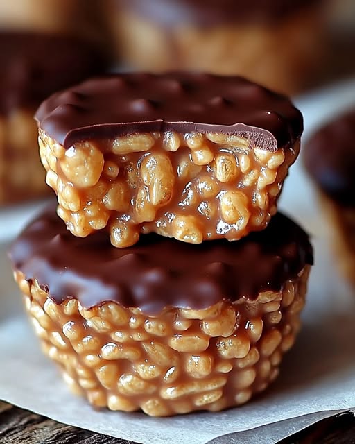 Chocolate Peanut Butter Rice Krispie Cups