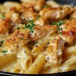 Cheesy Garlic Parmesan Chicken Pasta Bake