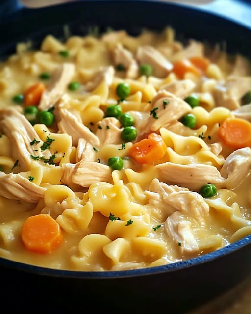 Chicken Pot Pie Noodle Skillet