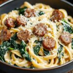 Creamy Spinach Sausage Penne