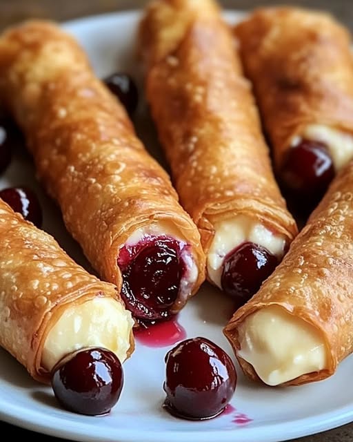 Air Fryer Cherry Cheesecake Egg Rolls