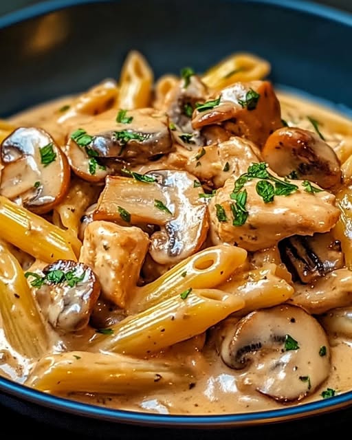 Luxurious Creamy Chicken and Mushroom Pasta