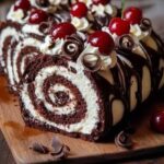 Chocolate Cherry Roll Cake Delight
