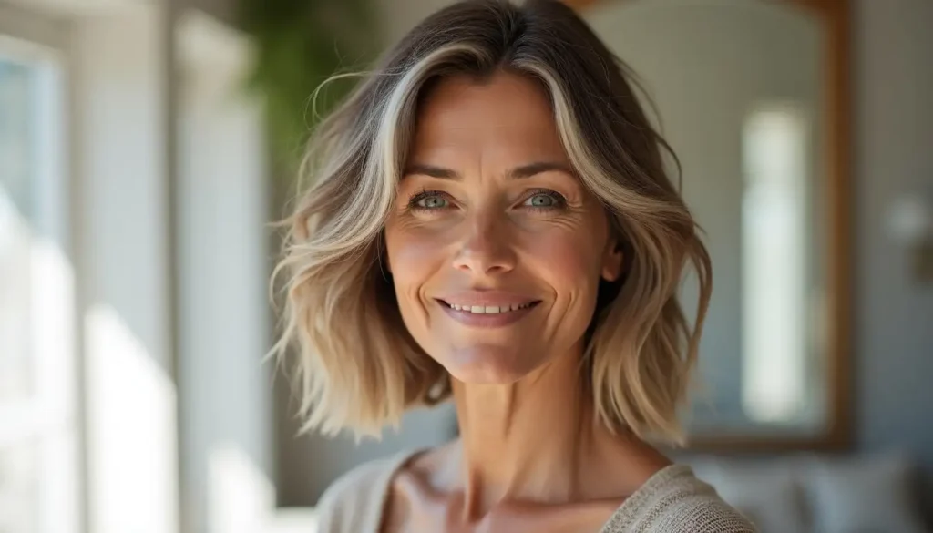 Chin Length Hairstyles for Women Over 50 That Say More by Doing Less